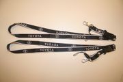 2 (PAIR) TOYOTA BLACK AND WHITE LANYARDS KEYCHAINS PASSHOLDERS ... NEW