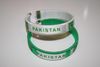 2 PAKISTAN COUNTRY FLAG FLEXIBLE METAL NYLON BRACELETS ...2 GREEN OR 2 WHITE OR (1 GREEN & 1 WHITE) ... NEW