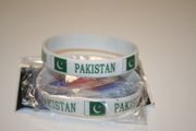 2 PAKISTAN WHITE COUNTRY FLAG SILICONE BRACELETS ... CRICKET...NEW