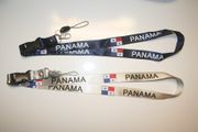 2 PANAMA COUNTRY FLAG GREY HIGH GLOSS LANYARDS KEYCHAINS PASSHOLDERS TICKET HOLDERS ... NEW
