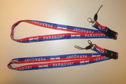 2 PARAGUAY STRIPED COUNTRY FLAG LANYARDS KEYCHAINS PASSHOLDERS .. NEW