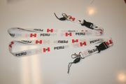 2 PERU COUNTRY FLAG WHITE LANYARDS KEYCHAINS PASSHOLDERS ... NEW
