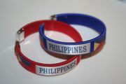 2 PHILIPPINES COUNTRY FLAG FLEXIBLE BRACELETS WRISTBANDS .. NEW