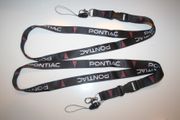 2 PONTIAC BLACK HIGH QUALITY LANYARDS KEYCHAINS PASSHOLDERS .. NEW IN PACKAGE