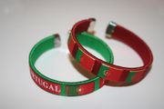 2 PORTUGAL COUNTRY FLAG FLEXIBLE METAL NYLON BRACELETS ...CHOOSE YOUR COLOR ... FIFA WORLD CUP SOCCER FOOTBALL ... NEW