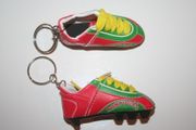 2 PORTUGAL FOOTBALL  HIGH QUALITY  SOCCER SHOE CLEAT KEYCHAINS .. NEW
