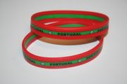 2 PORTUGAL RED AND GREEN LAYERED SILICONE BRACELETS WRISTBANDS ... FIFA WORLD CUP SOCCER FOOTBALL .. NEW