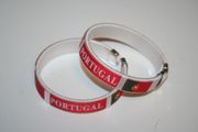 2 PORTUGAL WHITE COUNTRY FLAG FLEXIBLE METAL NYLON BRACELETS WRISTBANDS ... FIFA WORLD CUP SOCCER FOOTBALL ... NEW