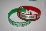 2 PRINCE EDWARD ISLAND PEI PROVINCIAL FLAG FLEXIBLE C BRACELETS WRISTBANDS .. CHOOSE YOUR COLOR .. NEW