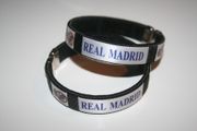 2 REAL MADRID SOCCER FOOTBALL BLACK FLEXIBLE C BRACELETS WRISTBANDS ... NEW