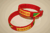 2 REPUBLIC OF CONGO COUNTRY FLAG RED FLEXIBLE BRACELETS WRISTBANDS .. NEW