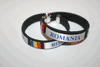 2 ROMANIA BLACK COUNTRY FLAG FLEXIBLE C BRACELETS WRISTBANDS .. NEW