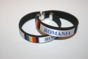 2 ROMANIA BLACK COUNTRY FLAG FLEXIBLE C BRACELETS WRISTBANDS .. NEW