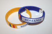 2 ROMANIA COUNTRY FLAG FLEXIBLE C BRACELETS WRISTBANDS ... 2 BLUE OR 2 YELLOW OR ( 1 BLUE & 1 YELLOW ) ... NEW