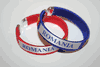 2 ROMANIA COUNTRY FLAG FLEXIBLE C BRACELETS WRISTBANDS ... 2 RED OR 2 BLUE OR (1 RED & 1 BLUE) ... NEW
