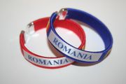 2 ROMANIA COUNTRY FLAG FLEXIBLE C BRACELETS WRISTBANDS ... 2 RED OR 2 BLUE OR (1 RED & 1 BLUE) ... NEW