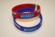2 RUSSIA COUNTRY FLAG FLEXIBLE METAL NYLON BRACELETS IN BLUE OR RED COLOR ... NEW
