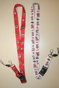 2 SANTA CLAUS CHRISTMAS LANYARDS KEYCHAINS PASSHOLDERS NECKSTRAPS ... NEW