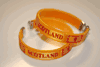 2 SCOTLAND COUNTRY FLAG YELLOW FLEXIBLE METAL NYLON BRACELET ... FIFA WORLD CUP SOCCER FOOTBALL ... NEW