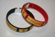 2 SCOTLAND LION RAMPANT FLEXIBLE BRACELETS WRISTBANDS .. CHOOSE YOUR COLOR .. NEW