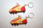 2 SCOTLAND YELLOW LION  RAMPANT COUNTRY FLAG SOCCER FOOTBALL SHOE CLEAT KEYCHAINS .. NEW