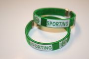 2 SCP SPORTING PORTUGAL GREEN FLEXIBLE METAL NYLON BRACELETS ... NEW