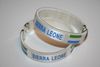 2 SIERRA LEONE WHITE COUNTRY FLAG FLEXIBLE C BRACELETS WRISTBANDS .. NEW