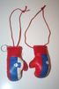 2 SLOVENIA COUNTRY FLAG PAIR OF MINIATURE BOXING GLOVE KEYCHAINS .. FIFA WORLD CUP ..NEW