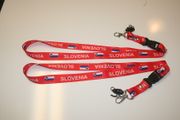 2 SLOVENIA COUNTRY FLAG RED LANYARDS KEYCHAINS PASSHOLDERS ... NEW