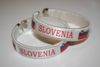 2 SLOVENIA WHITE COUNTRY FLAG FLEXIBLE METAL NYLON BRACELETS WRISTBANDS ... NEW