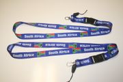2 SOUTH AFRICA BLUE COUNTRY FLAG LANYARDS KEYCHAINS PASSHOLDERS ... NEW