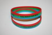2 SOUTH AFRICA FIFA WORLD CUP 2010 SOCCER FOOTBALL 3 COLOR LAYERED SILICONE BRACELET WRISTBAND .. ADULT & KIDS SIZE .. NEW