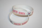 2 SOUTH KOREA WHITE COUNTRY FLAG SILICONE BRACELETS WRISTBANDS .. NEW