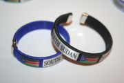 2 SOUTH SUDAN COUNTRY FLAG FLEXIBLE C BRACELETS WRISTBANDS .. CHOOSE YOUR COLOR .. NEW