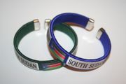 2 SOUTH SUDAN COUNTRY FLAG FLEXIBLE C BRACELETS WRISTBANDS ... CHOOSE YOUR COLOR .. NEW