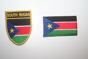 2 SOUTH SUDAN COUNTRY FLAG SMALL PATCHES CRESTS BADGES .. YOU GET 2 DIFFERENT PATCHES .. NEW
