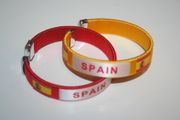 2 SPAIN COUNTRY FLAG FLEXIBLE C BRACELETS WRISTBANDS .. CHOOSE YOUR COLOR ... FIFA WORLD CUP .. NEW