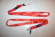 2 SPAIN ESPAND RED FIFA WORLD CUP HIGH QUALITY LANYARDS KEYCHAINS PASSHOLDERS ... SOCCER FOOTBALL ..NEW