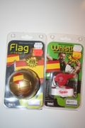 2 SPAIN FIFA WORLD CUP OFFICIAL MERCHANDISE ... 1  FLAG IN A BALL & 1 WHISTLE BOTTLE OPENER WITH LANYARD .. NEW