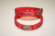 2 ST KITTS RED COUNTRY FLAG METAL BRACELETS WRISTBAND ...  NEW