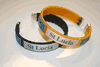 2 ST LUCIA COUNTRY FLAG FLEXIBLE METAL NYLON BRACELETS ... CHOOSE BLACK OR YELLOW ... NEW