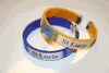 2 ST LUCIA COUNTRY FLAG FLEXIBLE METAL NYLON BRACELETS .. CHOOSE BLUE OR YELLOW BRACELETS ... NEW