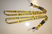 2 ST. VINCENT YELLOW HIGH GLOSS LANYARDS KEYCHAINS PASSHOLDERS ... NEW