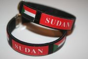 2 SUDAN BLACK COUNTRY FLAG FLEXIBLE BRACELETS WRISTBANDS .. NEW