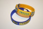 2 SWEDEN  COUNTRY FLAG FLEXIBLE  BRACELETS WRISTBANDS .. CHOOSE YOUR COLOR  ... FIFA WORLD CUP SOCCER FOOTBALL ... NEW