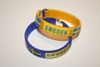 2 SWEDEN  COUNTRY FLAG FLEXIBLE  BRACELETS WRISTBANDS .. CHOOSE YOUR COLOR  ... FIFA WORLD CUP SOCCER FOOTBALL ... NEW