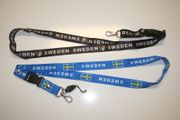 2 SWEDEN COUNTRY FLAG LANYARDS KEYCHAINS PASSHOLDERS NECKSTRAPS ... NEW