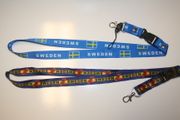 2 SWEDEN COUTRY FLAG LANYARDS KEYCHAINS PASSHOLDERS TICKET HOLDERS ... NEW
