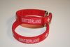 2 SWITZERLAND RED COUNTRY FLAG FLEXIBLE METAL NYLON BRACELETS ... NEW