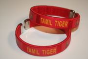 2 TAMIL TIGER SRILANKA RED FLEXIBLE METAL BRACELETS ... NEW